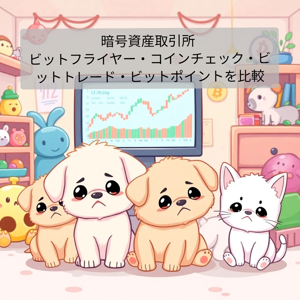 暗号資産取引所 ビットフライヤー・コインチェック・ビットトレード・ビットポイントを比較